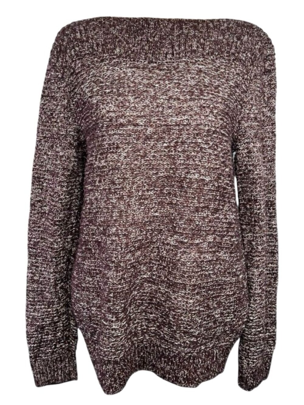 Croft & Barrow Sweater Brown White Marled Knit Size Medium